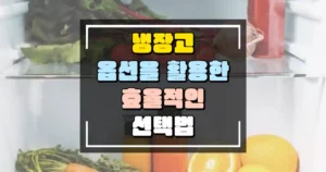 냉장고 옵션을 활용한 효율적인 선택법 썸네일