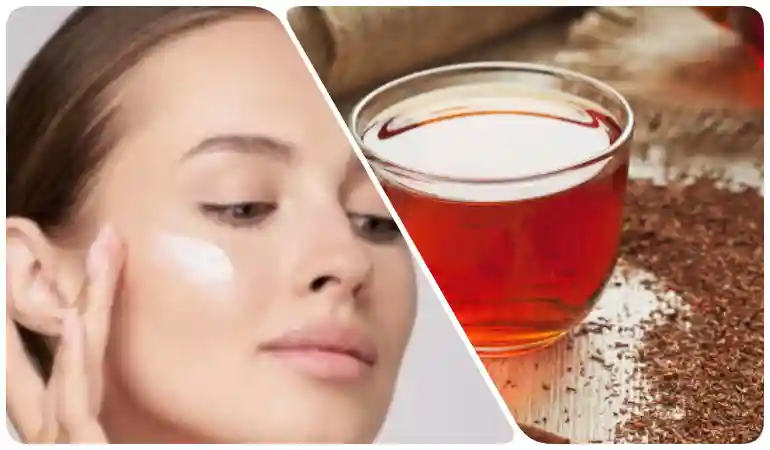 예쁜 피부를 가진 여자와 루이보스티